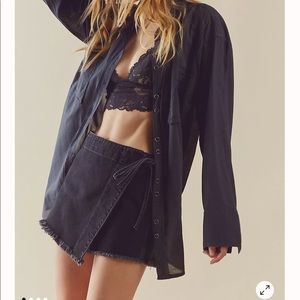 NWT Free People Emmy Denim Skort Black US 6